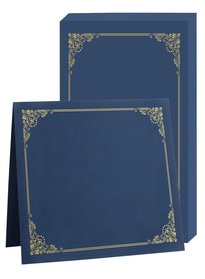 Misscom Certificate Holders 10 Packs Navy Blue,Diploma Holders Certificate Covers Gold Foil Border for Letter Size 8.5x11 Certificate Papers,Cardstock, Award, Graduation Documents - Image 1